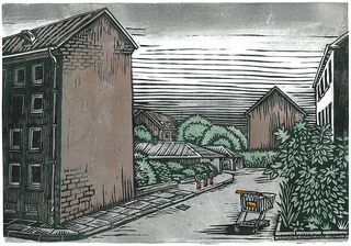 Altona-Altstadt (linocut, 2011)