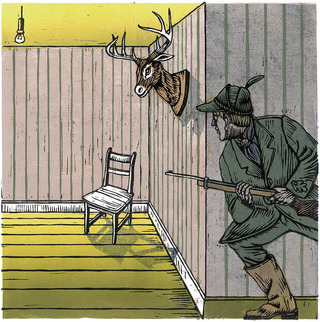 Ambush (linocut, 2004)