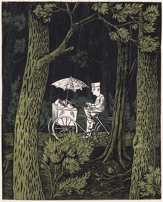 Hot days, linocut, 1998/2003